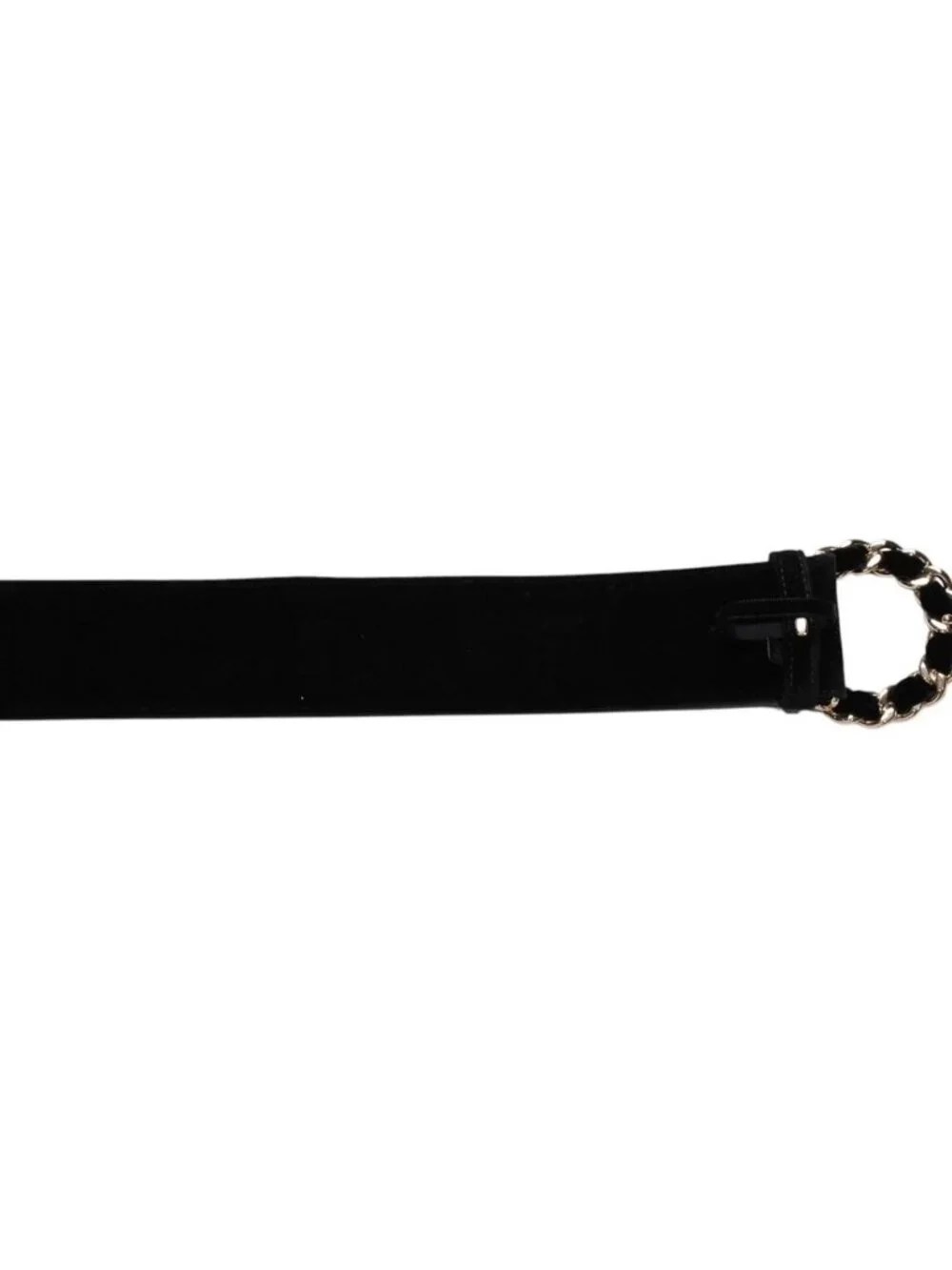 Chanel Belt Velvet Velour 65/26 Black Gold